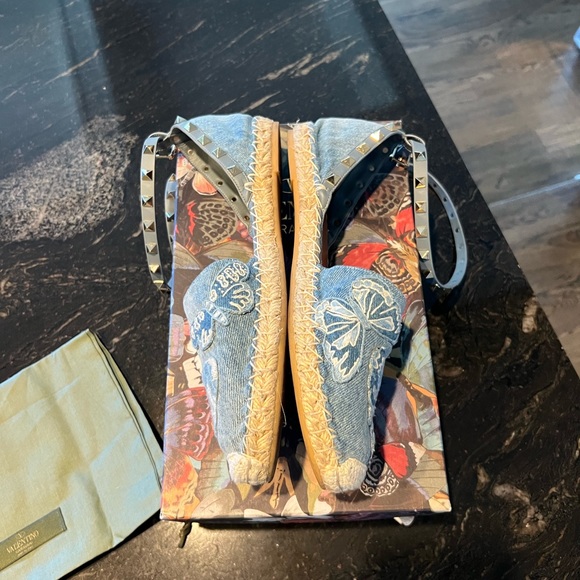Authentic Valentino Garavani Denim Butterfly Espadrille - Picture 9 of 12